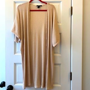 Beige light knit open tunic